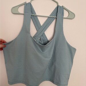 Nike Blue gingham cropped tank